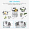 TekkPerry Kids Kitchen Pretend Play Toys, Cooking Toys Play Pots and Pans Set for Kids, 21pcs Small Stainless Steel Kitchen Cookware Kits Toys, Cookware Playset for Girls, Boys view 3