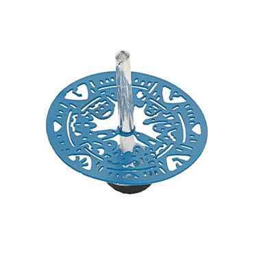 Legacy Judaica Dreidel-Jerusalem Design-Blue Metal-Spinning