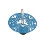 Legacy Judaica Dreidel-Jerusalem Design-Blue Metal-Spinning view 1