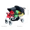 Familidoo H3E 3 Seat Baby Stroller - Tandem Daycare Triple Stroller with 5 Point Safety Harness - for Infants & Toddlers 0-3 Years - Lightweight & Foldable - All Reclining Seats view 3