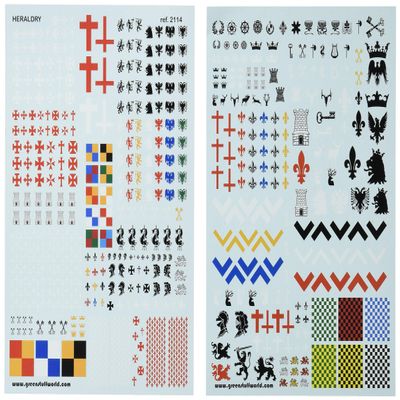 Greenstaff World Waterslide Decal Coat of Arms Set Plastic Model Decals GSWD-2114