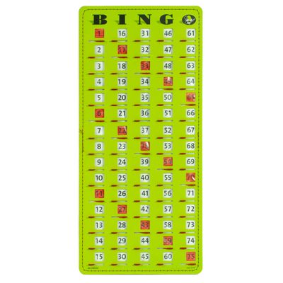 MR CHIPS Jam-Proof Finger Tip Master Bingo Card with Sliding Windows Large Cardboard Calling Cards Green Style