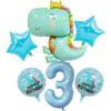 DIWULI Dinosaur Party Decorations Set - Number 3 Balloon Blue, Dinosaur Balloons Happy Birthday, Dinosaur Birthday Decorations, Dino Dinosaurios Sweet Dinosaur Decorations Foil 3rd Birthday Party view 1