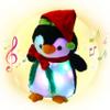 Houwsbaby Christmas Musical Light up Penguin LED Stuffed Animals Rudolph Plush Toys Lullaby Singing Animated for Toddlers Xmas Gift Holiday, 10'' view 1