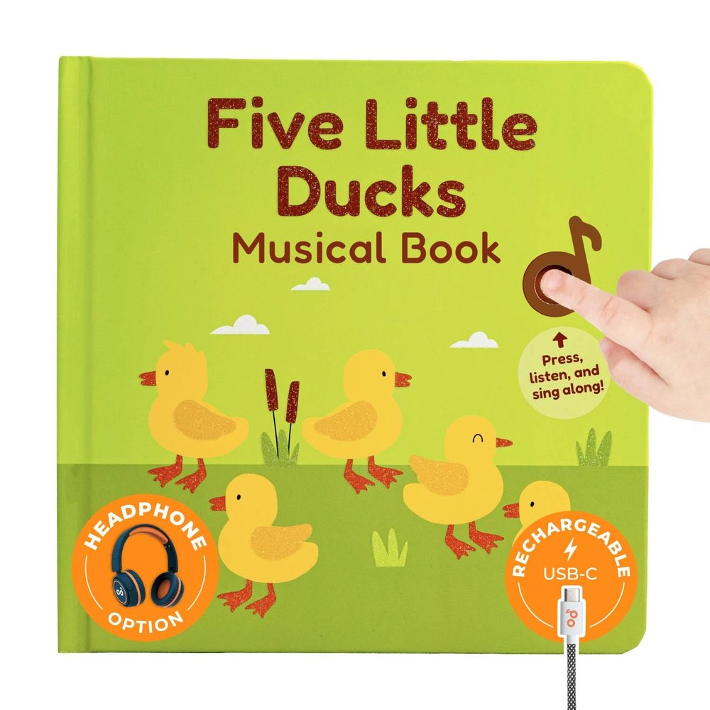 Cali's Books Five Little Ducks Nursery Rhymes Book for Toddlers - Sound Books for Toddlers 1-3, Headphone Jack, Musical Book with Sound Button and 6 Songs