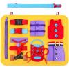 ABirdon Busy Board for Toddlers, Montessori Toys for Baby Learn Preschool Basic Skills, Sensory Toys for Practice Fine Motor Skills, Autism Educational Learning Toys for Airplane, Car or Home view 1