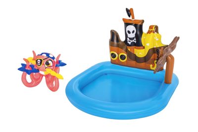 Bestway Ships Ahoy Water Play Centre | Kids Pirate Inflatable Water Park, Garden Toys with Octopus Ring Toss for Kids and Toddlers, Ages 2+