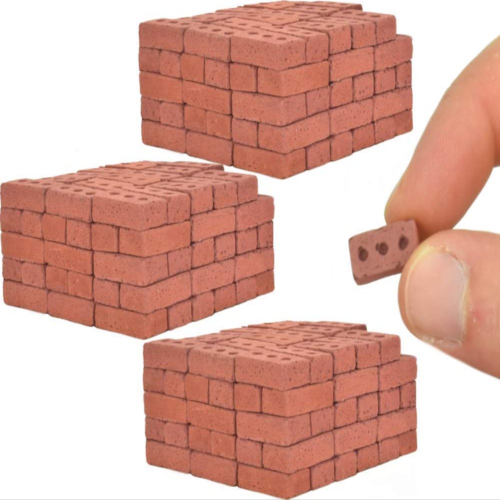 Acacia Grove Real Mini Red Bricks, 1/12 Scale (300 Pack)