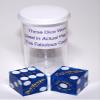 19mm Craps Dice Pair Matching Serial Numbers - Authentic Las Vegas Casino Table-Played Dice (Palace Station (Blue Polished)) view 2