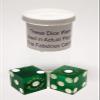 19mm Craps Dice Pair Matching Serial Numbers - Authentic Las Vegas Casino Table-Played Dice (Sunset Station (Green Frosted)) view 2