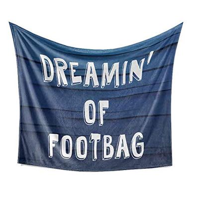 Bouncing Brick Designs Dreamin' of Footbag Blanket - Funny Hacky Sack Hackysack Gift, Plush Fleece Throw, Birthday, 50x60