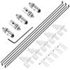 HobbyPark 20pcs Nylon Control Horns 20x11mm + 1.2x21mm Clevis + Pushrod Connector Linkage Stopper 1.3mm + 1.2 x 180mm Steel Z Style Pushrods Parts for RC Airplane Plane view 1