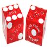 19mm Craps Dice Pair Matching Serial Numbers - Authentic Las Vegas Casino Table-Played Dice (Linq (Red Polished)) view 1