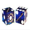 19mm Craps Dice Pair Matching Serial Numbers - Authentic Las Vegas Casino Table-Played Dice (Planet Hollywood (Blue Polished)) view 1