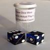 19mm Craps Dice Pair Matching Serial Numbers - Authentic Las Vegas Casino Table-Played Dice (Planet Hollywood (Blue Polished)) view 2