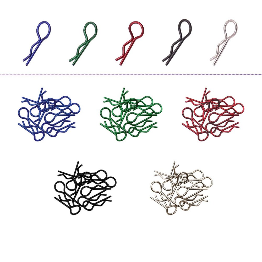 50 PCS Treehobby Universal Bent Springy R Pins RC Car Body Shell Clips for 1/10 RC Car Truck Buggy Crawler Short Course Replacement Parts