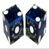 19mm Craps Dice Pair Matching Serial Numbers - Authentic Las Vegas Casino Table-Played Dice (Sunset Station (Blue Polished)) view 1