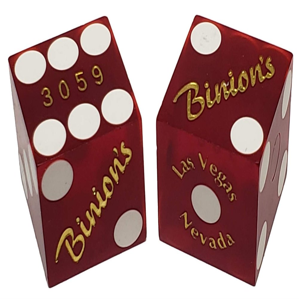 Cyber-Deals 19mm Craps Dice Pair Matching Serial Numbers - Authentic Las Vegas Casino Table-Played Dice