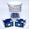 19mm Craps Dice Pair Matching Serial Numbers - Authentic Las Vegas Casino Table-Played Dice (Four Queens (Blue Polished)) view 2