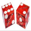 19mm Craps Dice Pair Matching Serial Numbers - Authentic Las Vegas Casino Table-Played Dice (Red Rock (Red Polished)) view 1