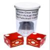 19mm Craps Dice Pair Matching Serial Numbers - Authentic Las Vegas Casino Table-Played Dice (Sunset Station (Red Frosted)) view 2