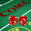 19mm Craps Dice Pair Matching Serial Numbers - Authentic Las Vegas Casino Table-Played Dice (Sunset Station (Red Frosted)) view 3