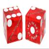 19mm Craps Dice Pair Matching Serial Numbers - Authentic Las Vegas Casino Table-Played Dice (Planet Hollywood (Red Polished)) view 1
