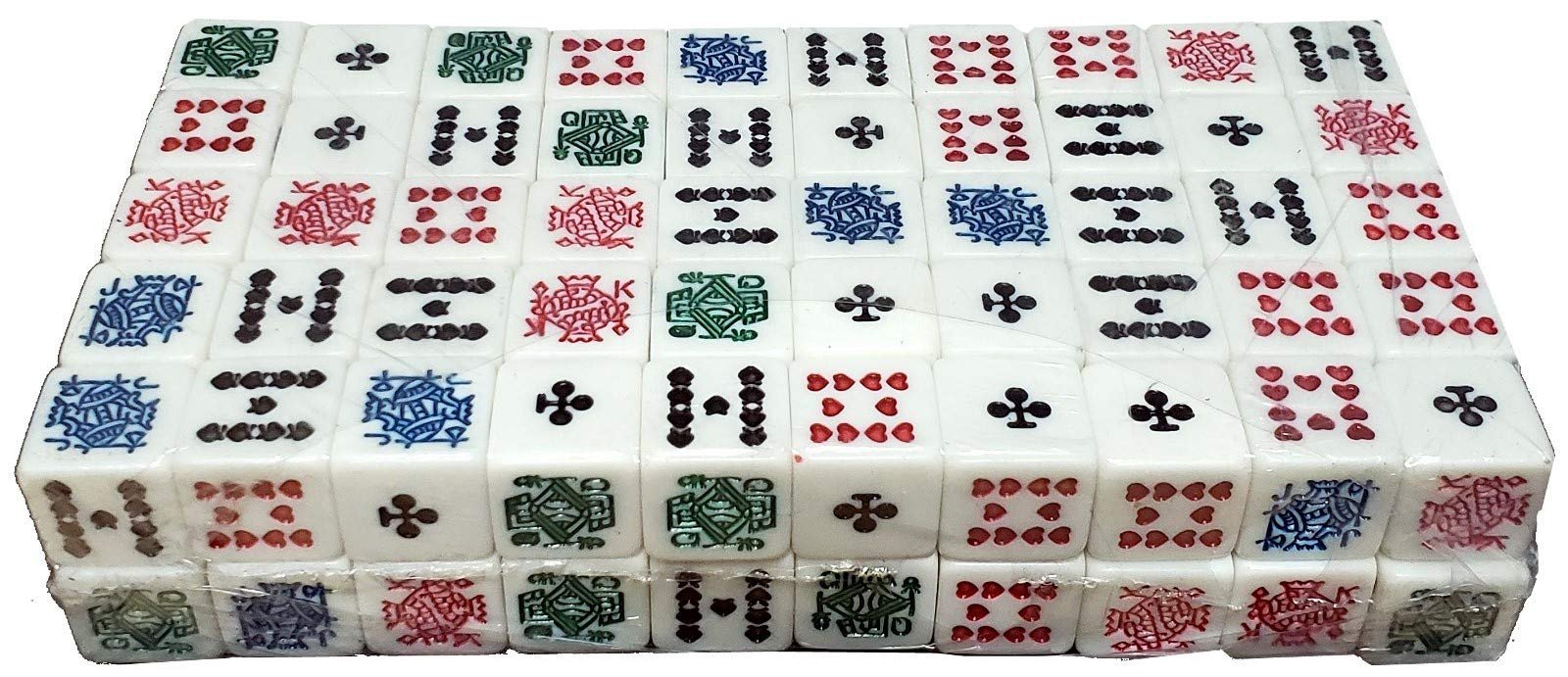 Cyber-Deals 100 Poker Dice White Squared Corner Bulk Block Pack - New Club Ace Design for 2020