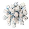 50pcs Dark Marble Blue Color 14mm Silicone Hexagon Pearl Beads Silicone Geometry Spacer Beads for DIY Beading Mom Jewelry Necklace Making view 1