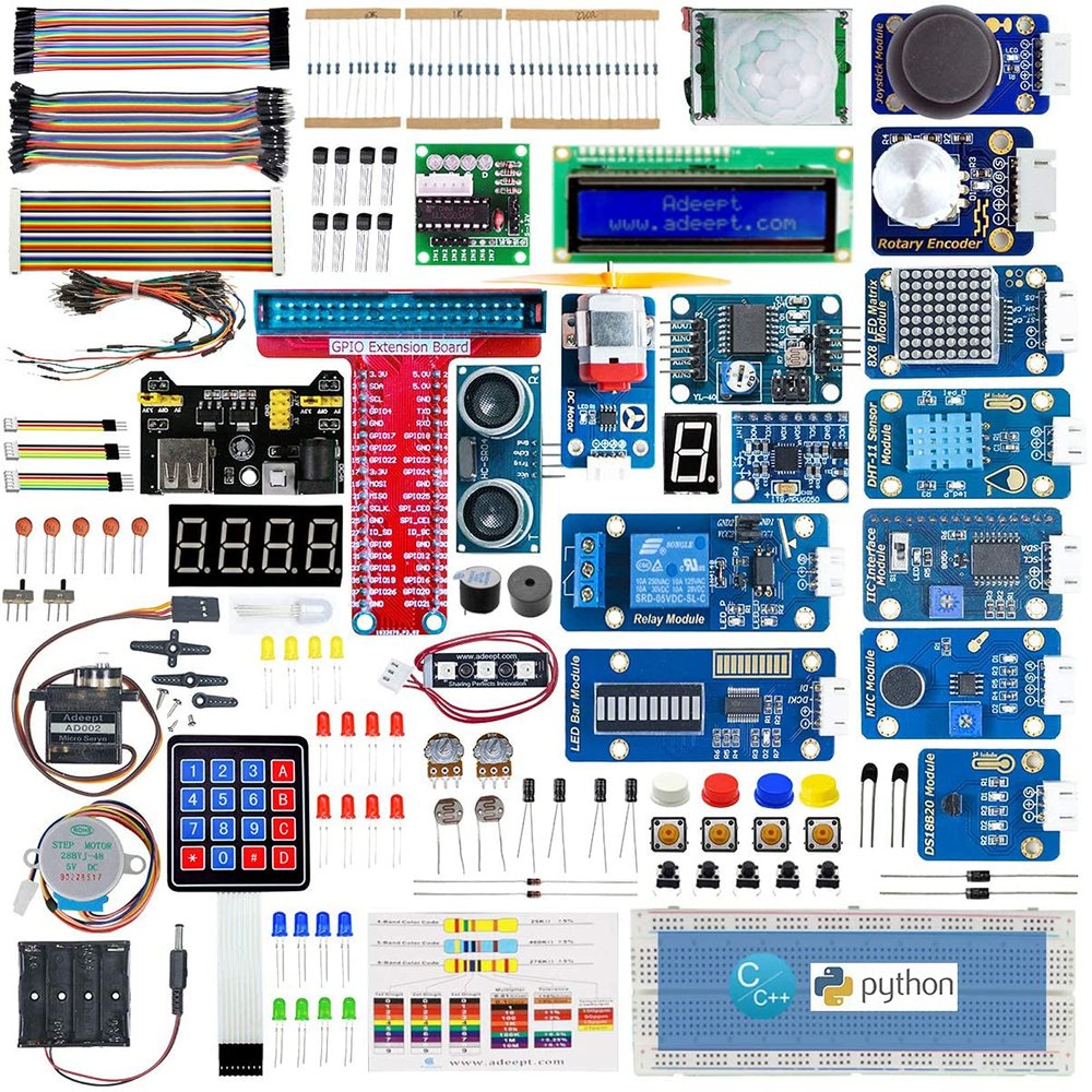 Adeept Upgraded Ultimate Starter Kit for Raspberry Pi 4 3 B+ B 3B 3B+ 2B, Python C Code, 40 Projects, STEM Education Kit, DIY Electronic Components Comprehensive Starter Kit with 480 Pages PDF Manual