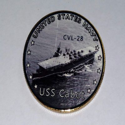 US Navy USS Cabot CVL-28 Colorized Challenge Art Coin