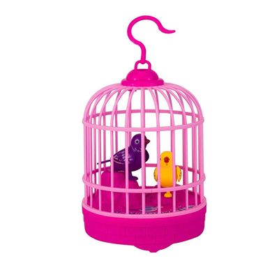 Forart Singing and Chirping Bird Toy in Cage Realistic Sounds and Movements Sound Activated Chirp Toy Electronic Simulation Bird Cage Toy