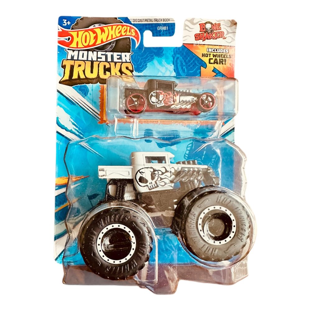 Hot Wheels Monster Trucks 1:64 Scale Bone Shaker, Includes Hot Wheels Die Cast Car