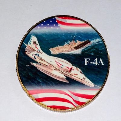 US Navy Phantom F-4A Colorized Challenge Art Coin