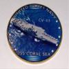US Navy USS Coral Sea CV-43 Colorized Challenge Art Coin view 1