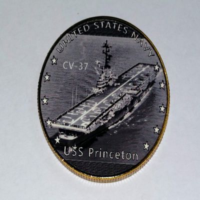 US Navy USS Princeton CV-37 Colorized Challenge Art Coin