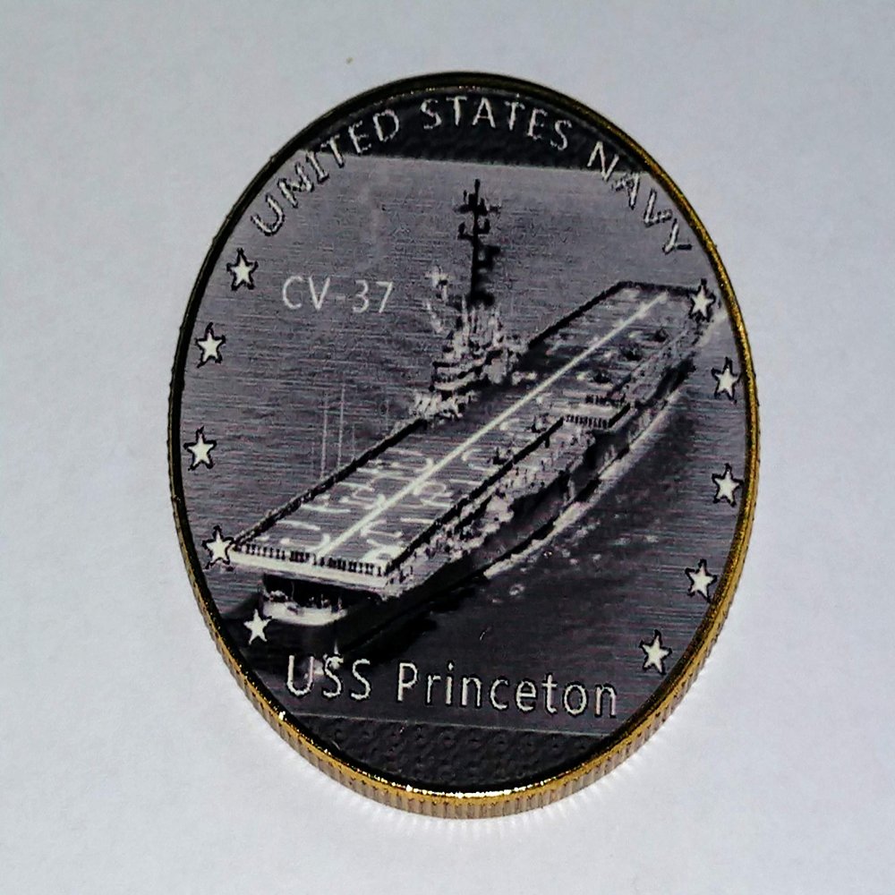 US Navy USS Princeton CV-37 Colorized Challenge Art Coin