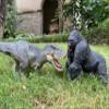 Gemini&Genius Gorilla Toys Tyrannosaurus Rex Dinosaur World Toys Stand Up with Movable Jaw Gorilla Action Figurine Gift for Kids view 2