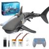 2.4G Remote Control Shark Toy 1:18 Scale High Simulation Shark for Swimming Pool Bathroom Great Gift RC Boat Toys for 6+ Year Old Boys and Girls (with 2 Batteries) view 1