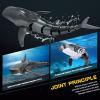 2.4G Remote Control Shark Toy 1:18 Scale High Simulation Shark for Swimming Pool Bathroom Great Gift RC Boat Toys for 6+ Year Old Boys and Girls (with 2 Batteries) view 4