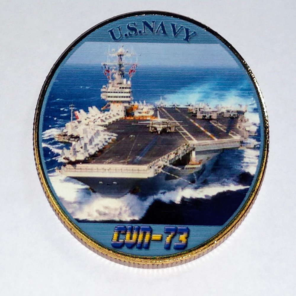US Navy USS George Washington CVN-73 Colorized Challenge Art Coin