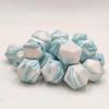 30pcs Marble Teal Color 14mm Silicone Polyhedron Beads Silicone Geometry Icosahedron Beads for Mom Jewelry Necklace Making view 3