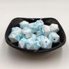 30pcs Marble Teal Color 14mm Silicone Polyhedron Beads Silicone Geometry Icosahedron Beads for Mom Jewelry Necklace Making view 4