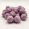 50pcs Lilac Purple Color 14mm Silicone Polyhedron Beads Silicone Geometry Icosahedron Beads for Mom Jewelry Necklace Making view 3