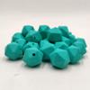 30pcs Turquoise Color 14mm Silicone Polyhedron Beads Silicone Geometry Icosahedron Beads for Mom Jewelry Necklace Making view 3