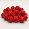 30pcs Scarlet Red Color 14mm Silicone Polyhedron Beads Silicone Geometry Icosahedron Beads for Mom Jewelry Necklace Making view 3