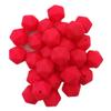 30pcs Shocking Pink Color 14mm Silicone Polyhedron Beads Silicone Geometry Icosahedron Beads for Mom Jewelry Necklace Making view 1