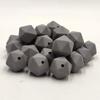 30pcs Light Gray Color 14mm Silicone Polyhedron Beads Silicone Geometry Icosahedron Beads for Mom Jewelry Necklace Making view 3