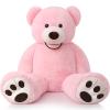 MorisMos Smile Giant Teddy Bear, 51inch Large Stuffed Bears with Big Footprints, Big Stuffed Animals Cuddly Plush Gifts for Girlfriends, Boyfriend, Pink view 1