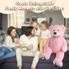 MorisMos Smile Giant Teddy Bear, 51inch Large Stuffed Bears with Big Footprints, Big Stuffed Animals Cuddly Plush Gifts for Girlfriends, Boyfriend, Pink view 2
